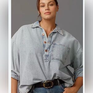Pilcro Blue Denim Shirt